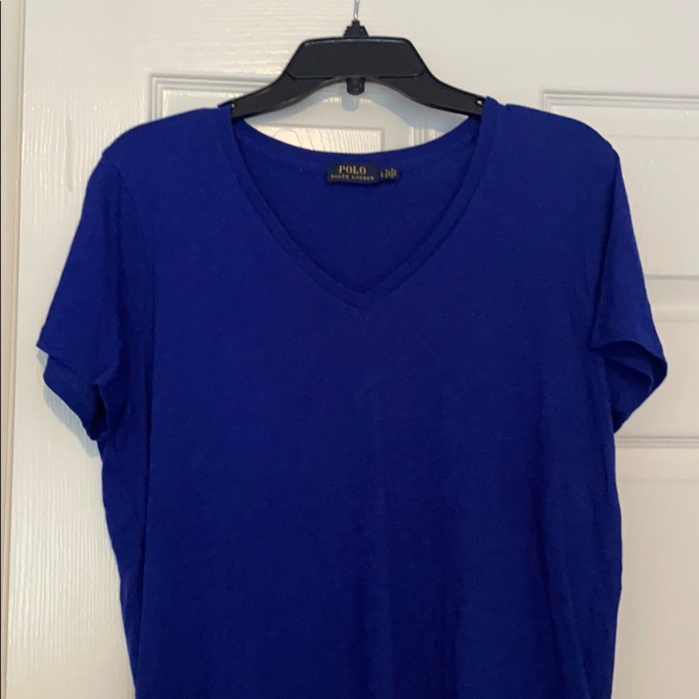 Blue V-Neck Polo shirt